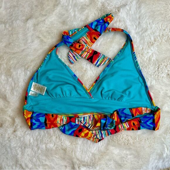 Anne Cole Geometric Signature Halter Bikini Top - Size Medium - no pads - Picture 6 of 6